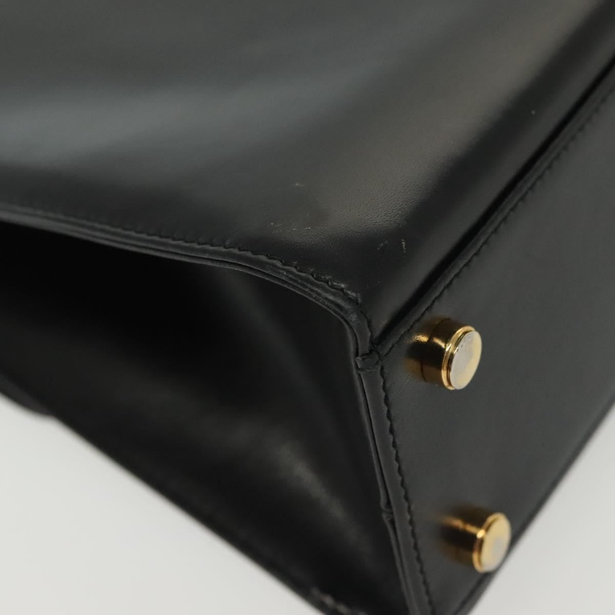 Salvatore Ferragamo Vintage Gancini Convertible Top Handle Bag Leather, BLACK, LEATHER, Handbag