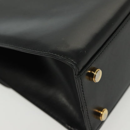 Salvatore Ferragamo Vintage Gancini Convertible Top Handle Bag Leather, BLACK, LEATHER, Handbag