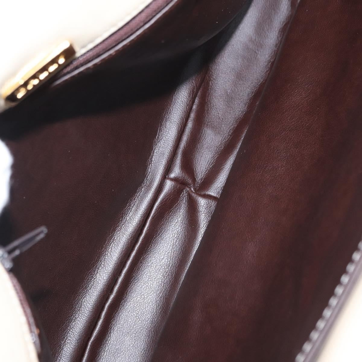 Bally Vintage Chain Shoulder Bag Quilted Leather, ECRU, LEATHER, Shoulder bag