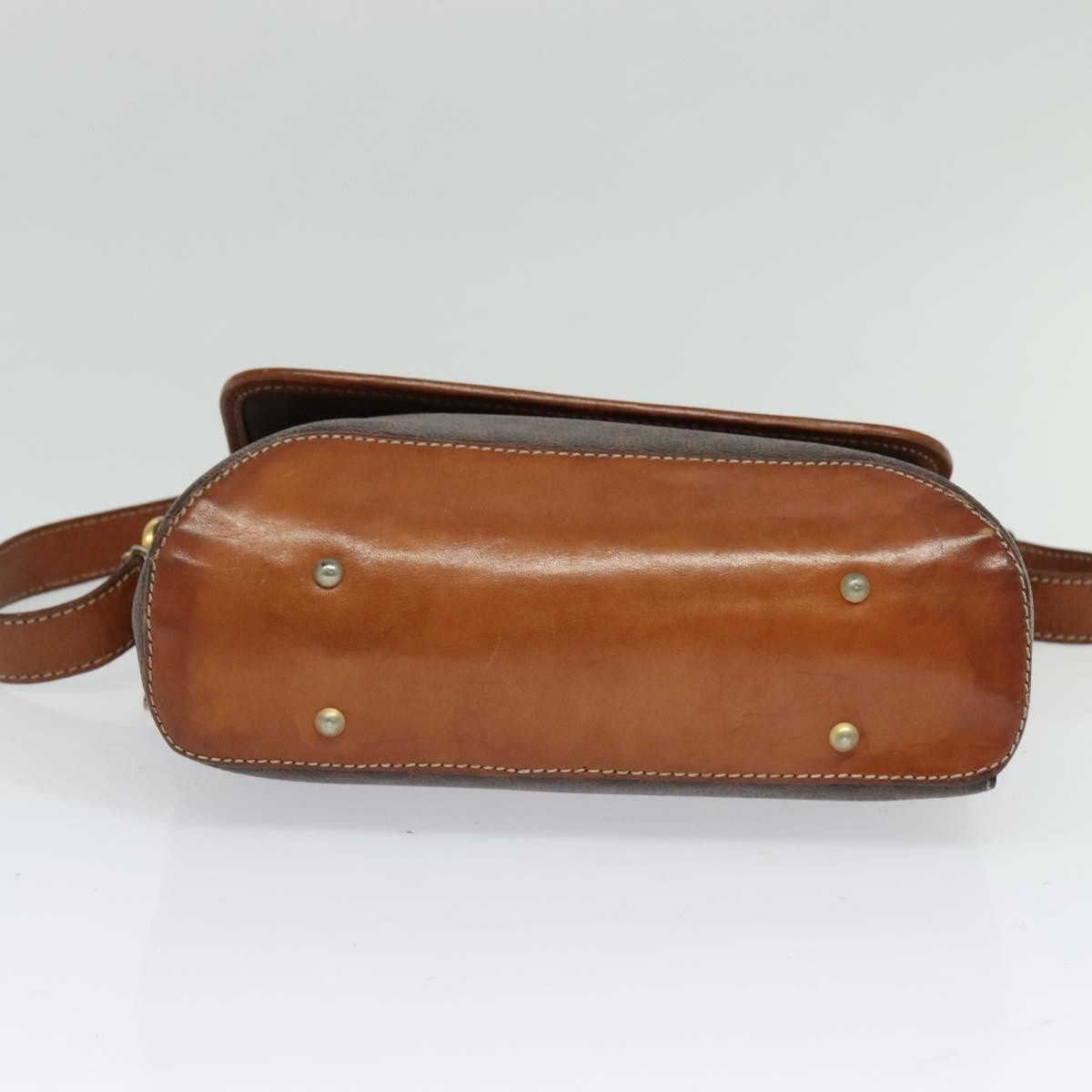 Celine Vintage Macadam Shoulder Bag Canvas and Leather, BROWN, CANVAS, Shoulder bag