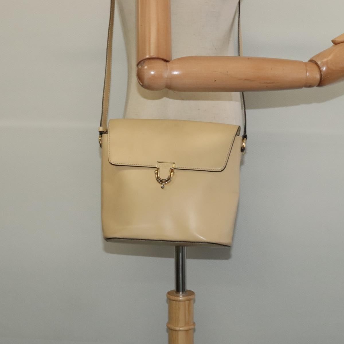 Celine Shoulder Bag Leather, BEIGE, LEATHER, Shoulder bag