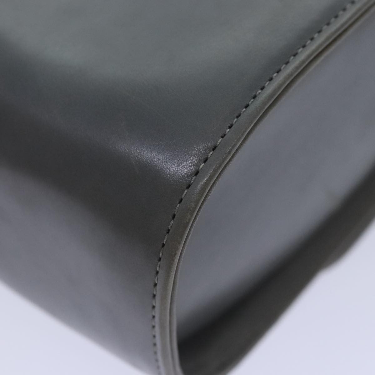 Salvatore Ferragamo Vintage Flap Chain Shoulder Bag Leather, GRAY, LEATHER, Shoulder bag