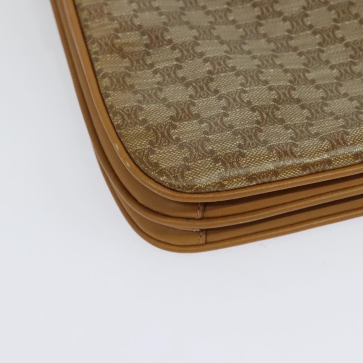 Celine Macadam Shoulder Bag PVC Leather, BEIGE, CANVAS, Shoulder bag