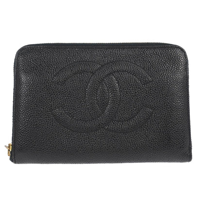 Chanel Vintage CC Wallet Caviar, BLACK, LEATHER, Wallets