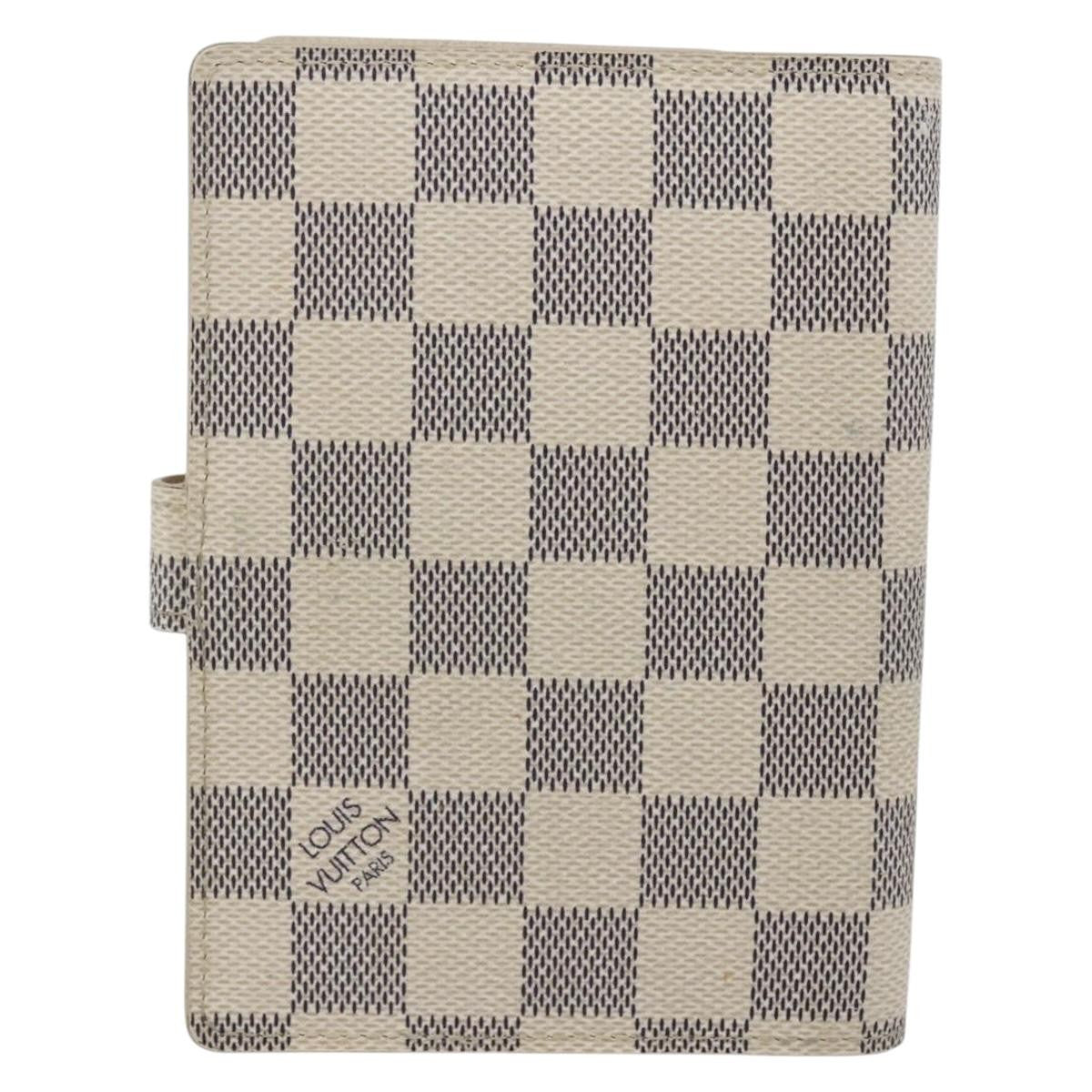 Louis Vuitton Agenda Cover Damier Azur, WHITE, CANVAS, Wallets