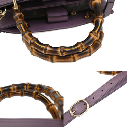 Gucci Bamboo shopper bag Leather, PURPLE, LEATHER, Tote bag