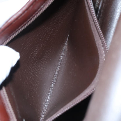 Christian Dior Vintage Trotter Shoulder Bag Canvas, BURGUNDY, LEATHER, Shoulder bag