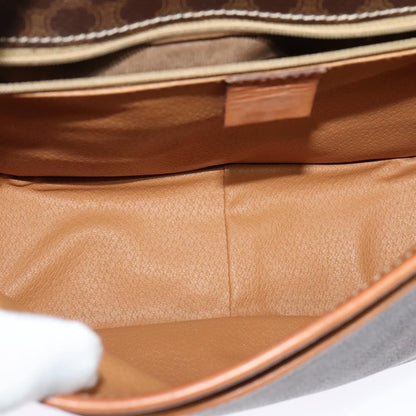 Celine Macadam Shoulder Bag PVC Leather, BROWN, CANVAS, Shoulder bag