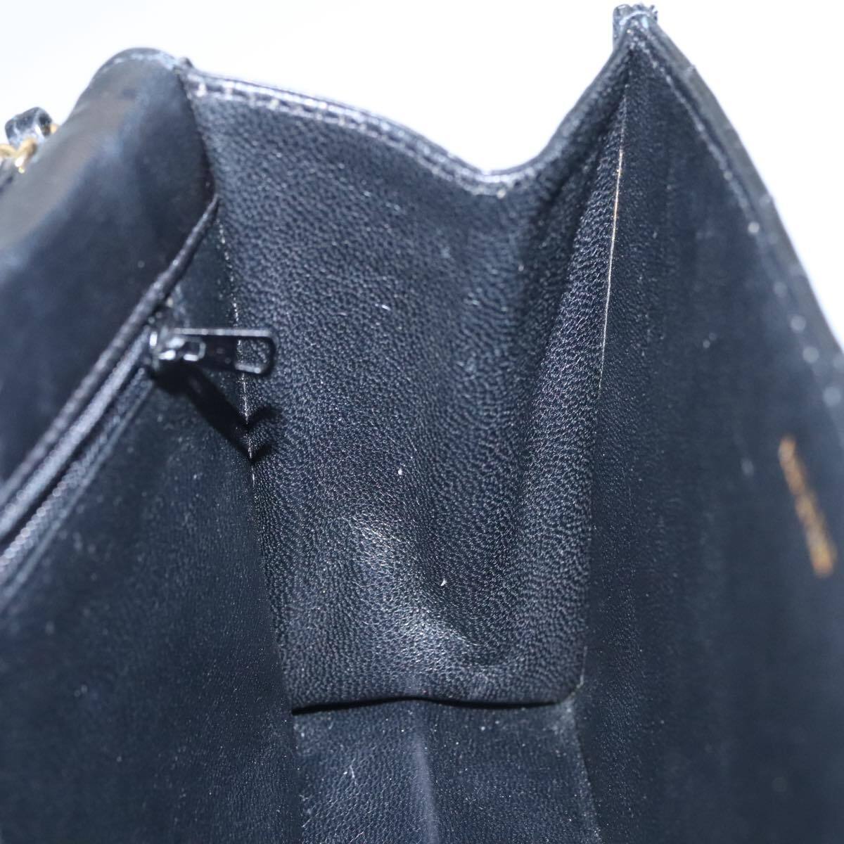 Chanel Vintage Full Flap Shoulder Bag Leather, BLACK, LEATHER, Shoulder bag