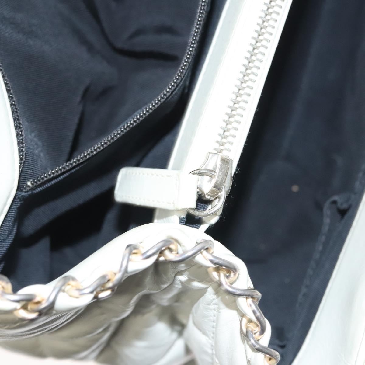 Chanel Chain Me Tote Quilted Calfskin, WHITE, LEATHER, Tote bag