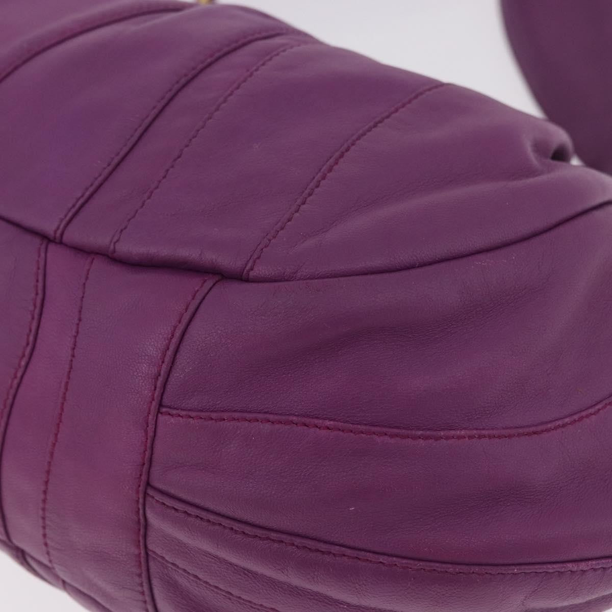 Prada Pleats Shoulder Bag Cervo Leather, Purple, Leather, Handbag