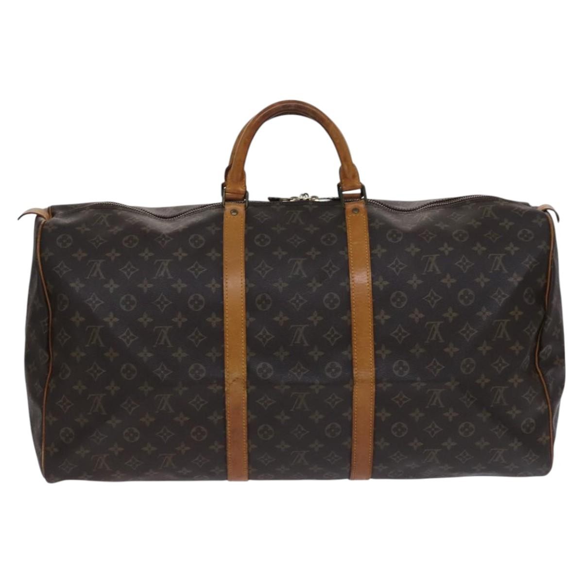 Louis Vuitton Keepall Bag Monogram Canvas, BROWN, CANVAS, Travel bag