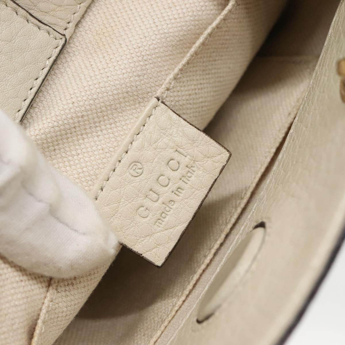 Gucci Bamboo shopper bag Leather, WHITE, LEATHER, Handbag