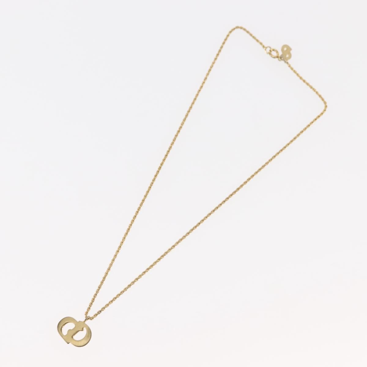 Christian Dior CD Pendant Necklace Metal, GOLD, METAL, Necklace