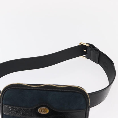 Gucci Ophidia Belt Bag Suede, NAVY, SUEDE, Shoulder bag