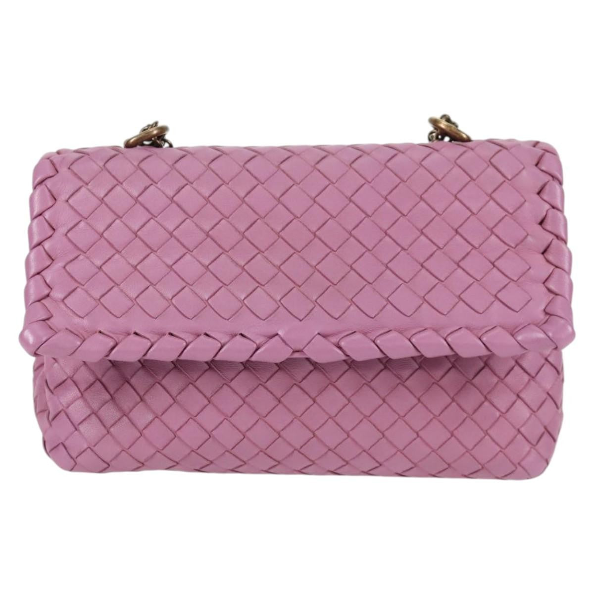 Bottega Veneta Olimpia Crossbody Bag Intrecciato Nappa, PURPLE, LEATHER, Crossbody bag