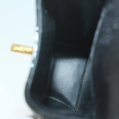 Chanel Vintage CC Flap Phone Holder Crossbody Bag Quilted Patent, BLACK, PATENT_LEATHER, Crossbody bag