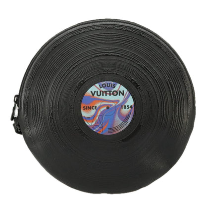 Louis Vuitton Disk pouch Leather, BLACK, LEATHER, Clutche & pouche