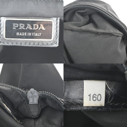 Prada Front Pocket Messenger Bag Tessuto, BLACK, NYLON, Shoulder bag