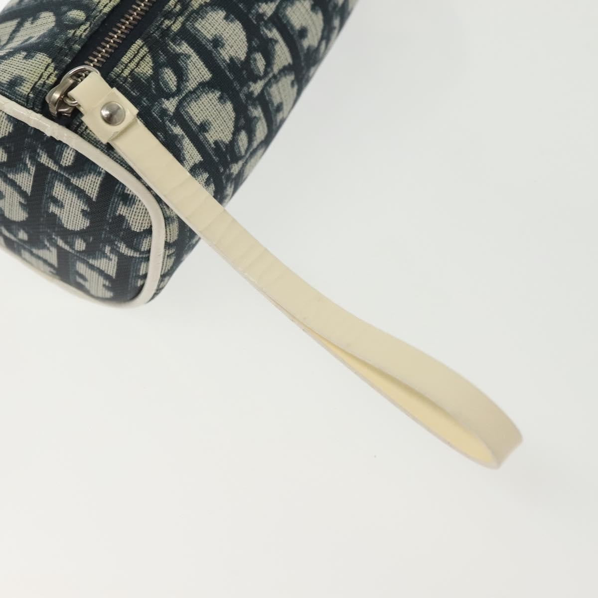 Christian Dior Vintage Trotter Pouch Canvas, NAVY, CANVAS, Clutche & pouche