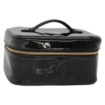 Chanel Vanity pouch Leather, BLACK, PATENT_LEATHER, Toiletry Case