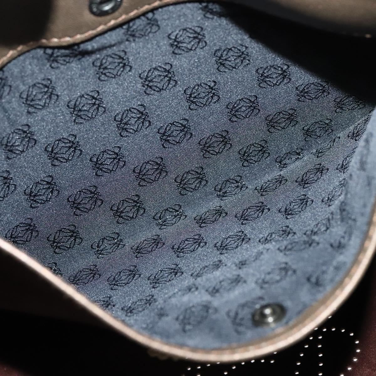 Loewe Anagram Shoulder Bag Leather, METALLIC, LEATHER, Shoulder bag