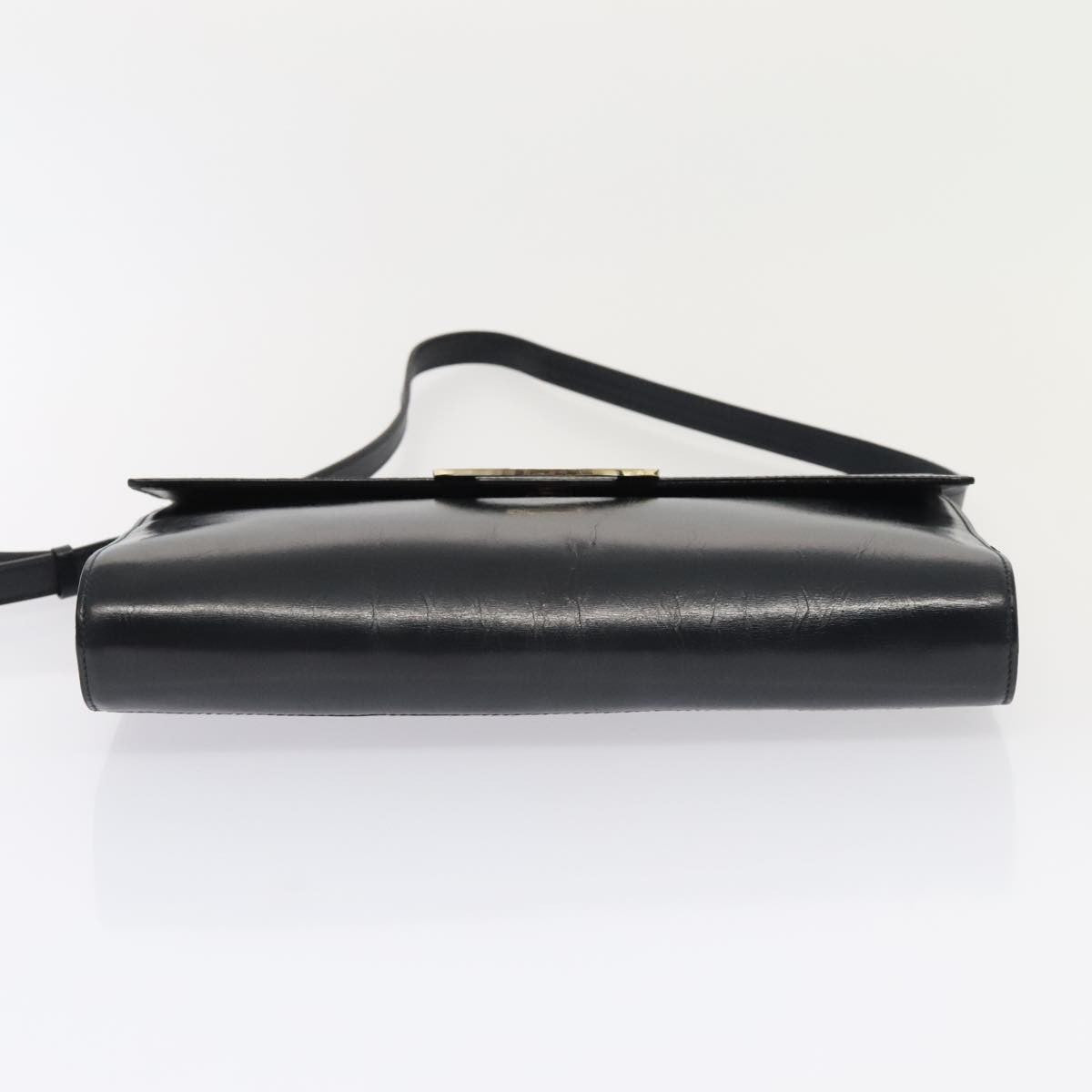 Celine Vintage Circle Logo Crossbody Bag Leather, NAVY, LEATHER, Crossbody bag