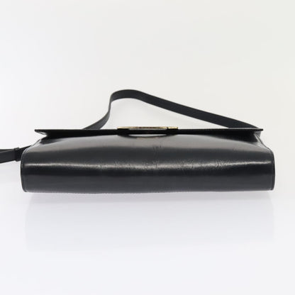 Celine Vintage Circle Logo Crossbody Bag Leather, NAVY, LEATHER, Crossbody bag