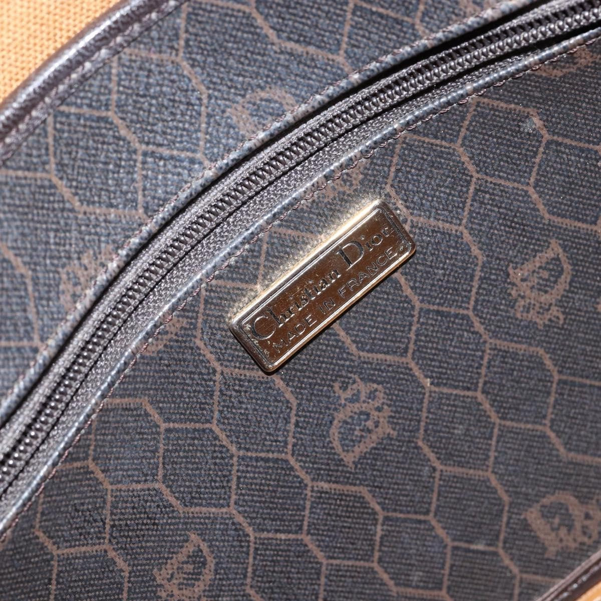 Christian Dior Vintage Honeycomb Handbag Canvas Leather, BLACK, CANVAS, Handbag