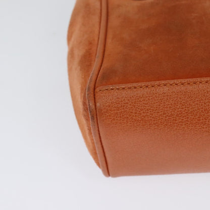 Gucci Vintage Bamboo Front Pocket Tote Suede, ORANGE, SUEDE, Tote bag