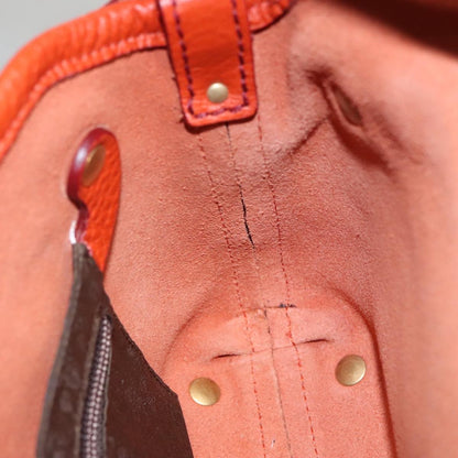 Salvatore Ferragamo Gancini handbag Leather, ORANGE, LEATHER, Handbag