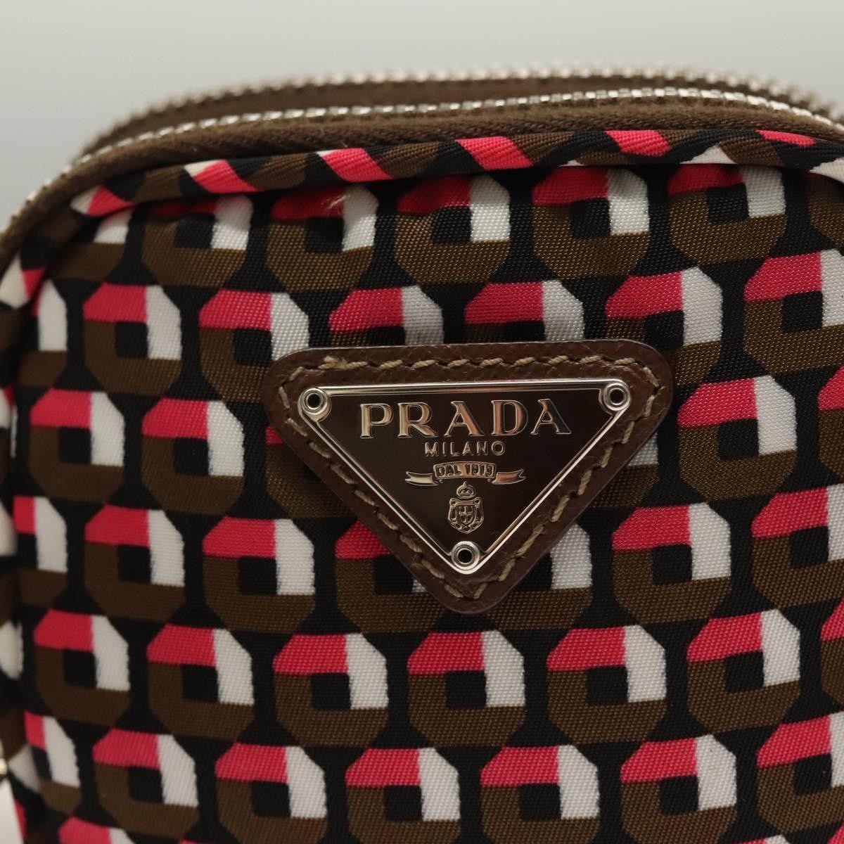 Prada Baguette Shoulder Bag Quilted Tessuto with Leather, BROWN, NYLON, Shoulder bag