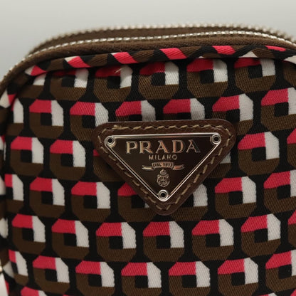 Prada Baguette Shoulder Bag Quilted Tessuto with Leather, BROWN, NYLON, Shoulder bag