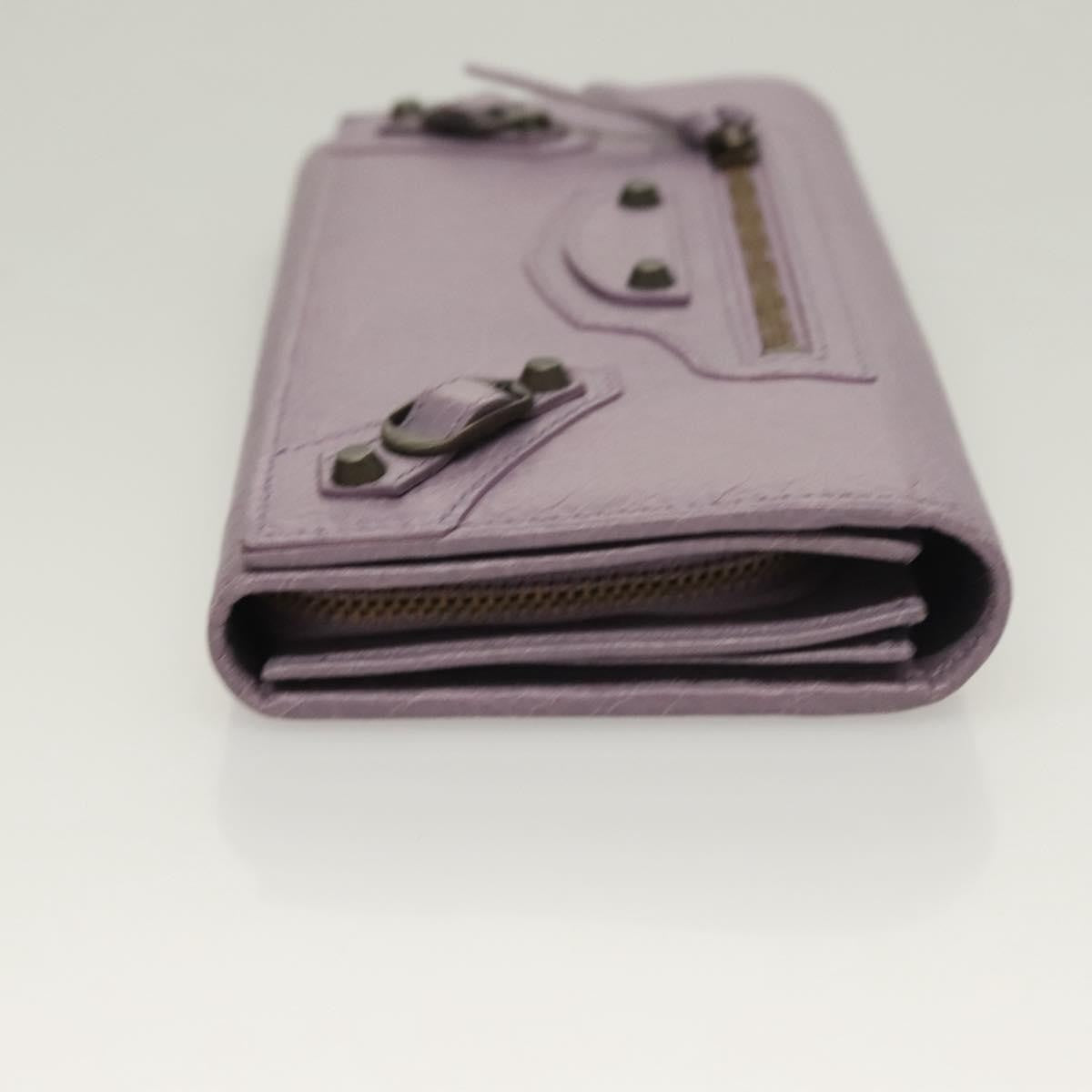 Balenciaga Classic Continental Zip Around Wallet Leather, PURPLE, LEATHER, Wallets