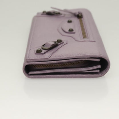 Balenciaga Classic Continental Zip Around Wallet Leather, PURPLE, LEATHER, Wallets