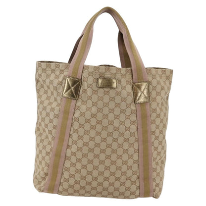 Gucci Original Web Tote GG Canvas, BEIGE, CANVAS, Tote bag