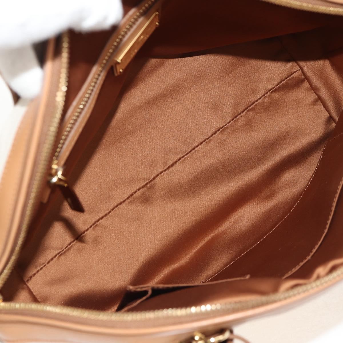 Salvatore Ferragamo Vintage Fiamma Satchel Canvas and Leather, BEIGE, CANVAS, Handbag