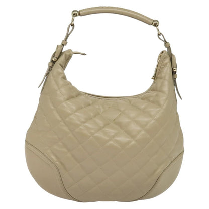 Burberry Hoxton Hobo Quilted Leather, BEIGE, LEATHER, Shoulder bag