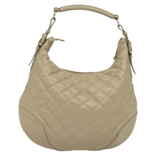 Burberry Hoxton Hobo Quilted Leather, BEIGE, LEATHER, Shoulder bag