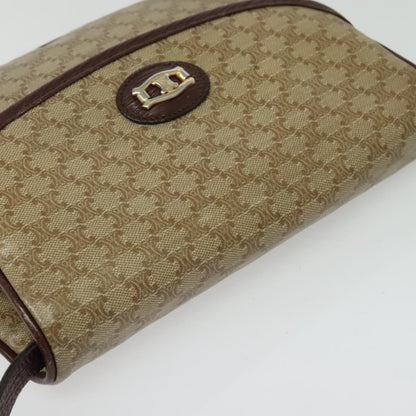 Celine Macadam Shoulder Bag PVC Leather, BEIGE, CANVAS, Shoulder bag