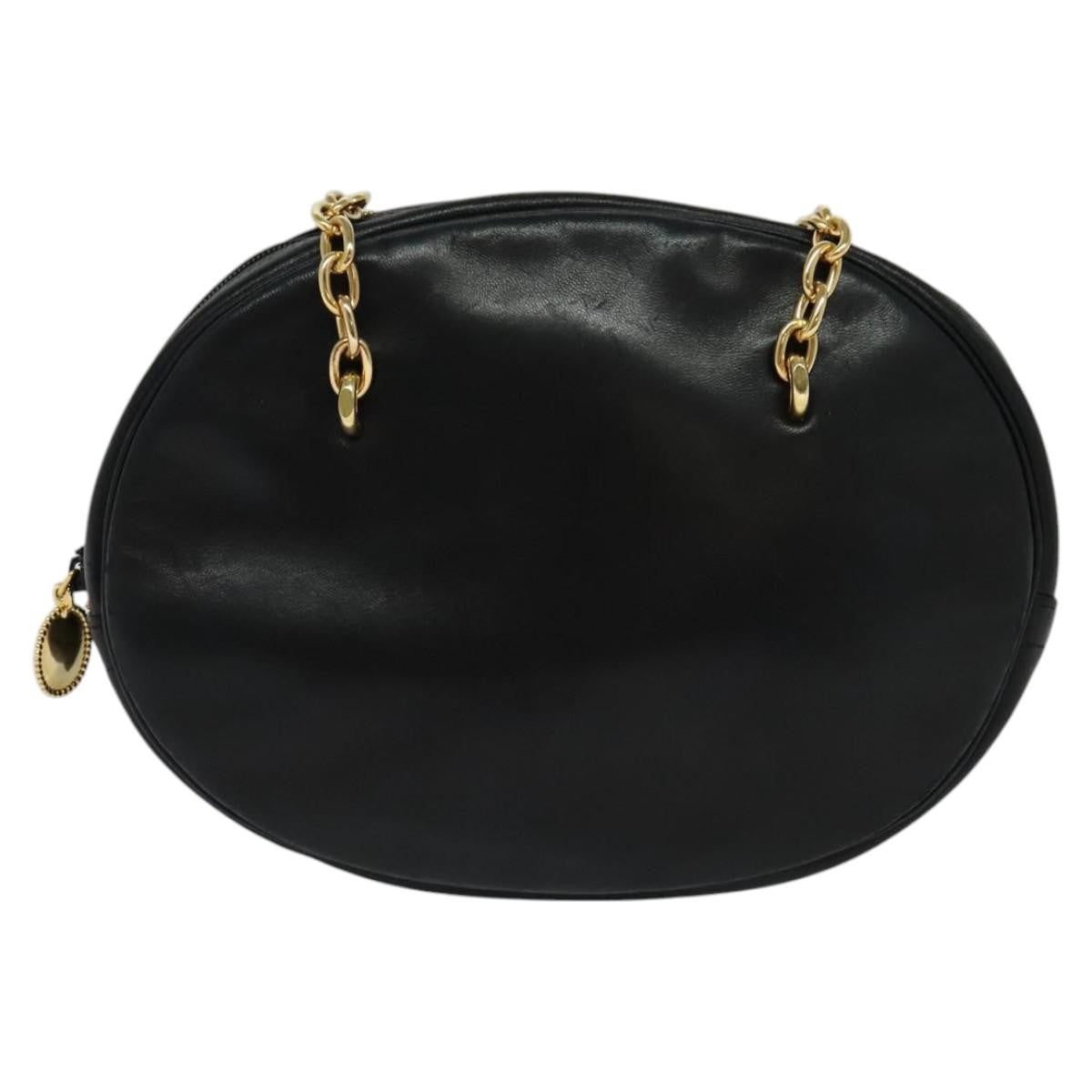 Christian Dior Vintage Shoulder Bag Leather, BLACK, LEATHER, Shoulder bag
