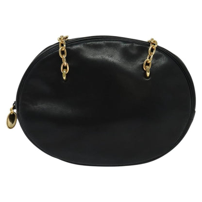 Christian Dior Vintage Shoulder Bag Leather, BLACK, LEATHER, Shoulder bag