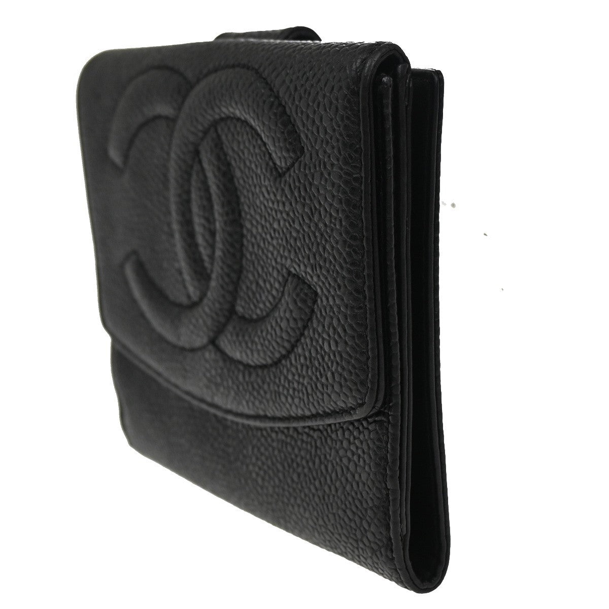 Chanel Timeless Trifold Wallet Leather, BLACK, LEATHER, Wallets