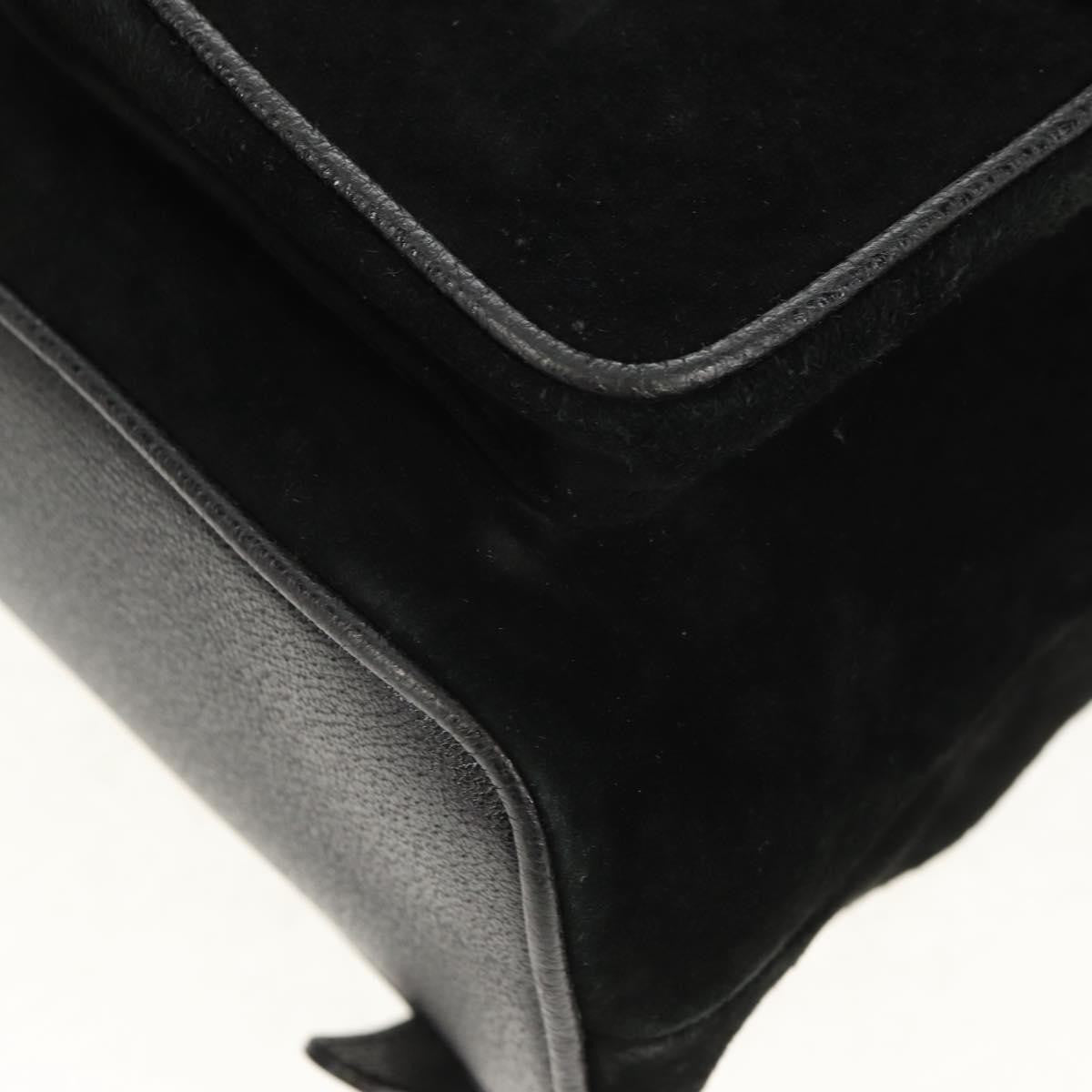 Gucci Vintage Bamboo Backpack Suede, BLACK, SUEDE, Backpack