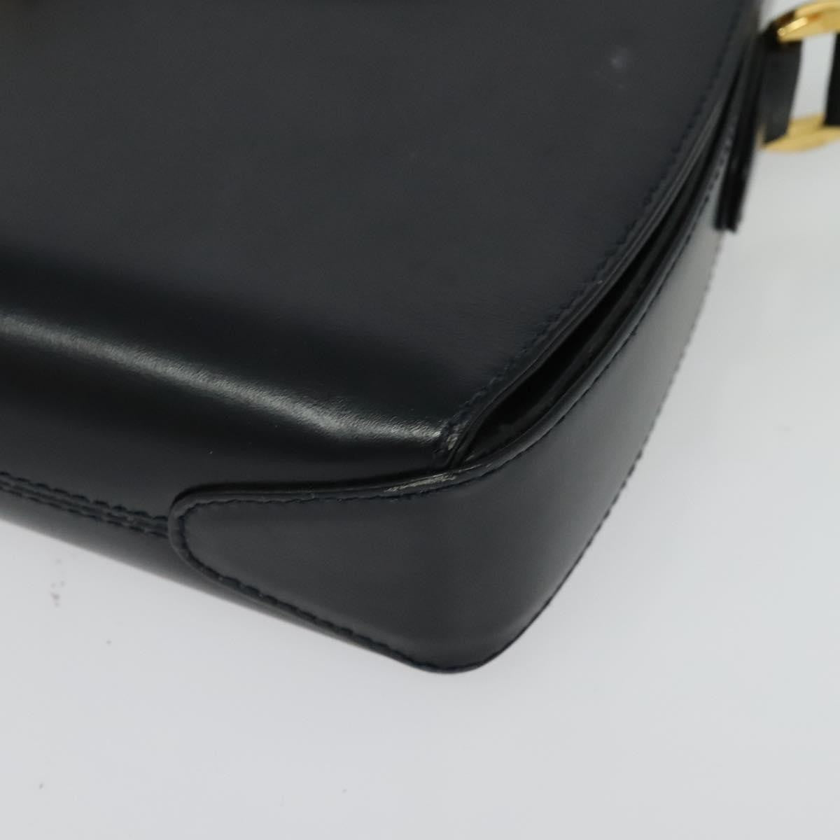 Gucci Vintage Flap Crossbody Bag Leather, NAVY, LEATHER, Shoulder bag