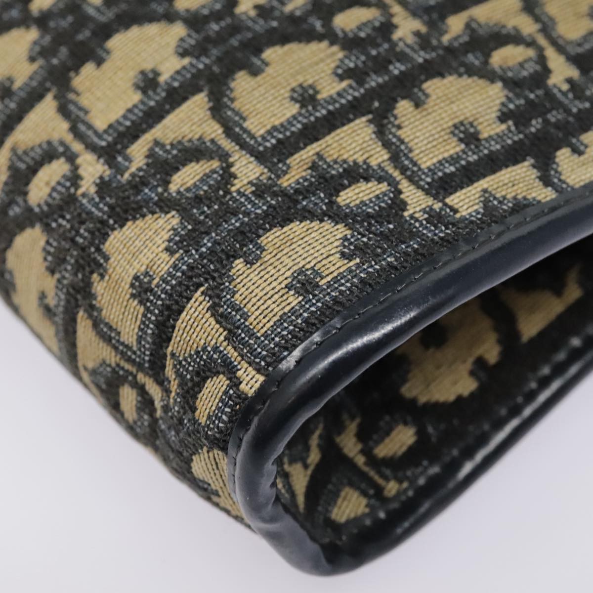 Christian Dior Vintage Flap Crossbody Bag Canvas, NAVY, CANVAS, Shoulder bag