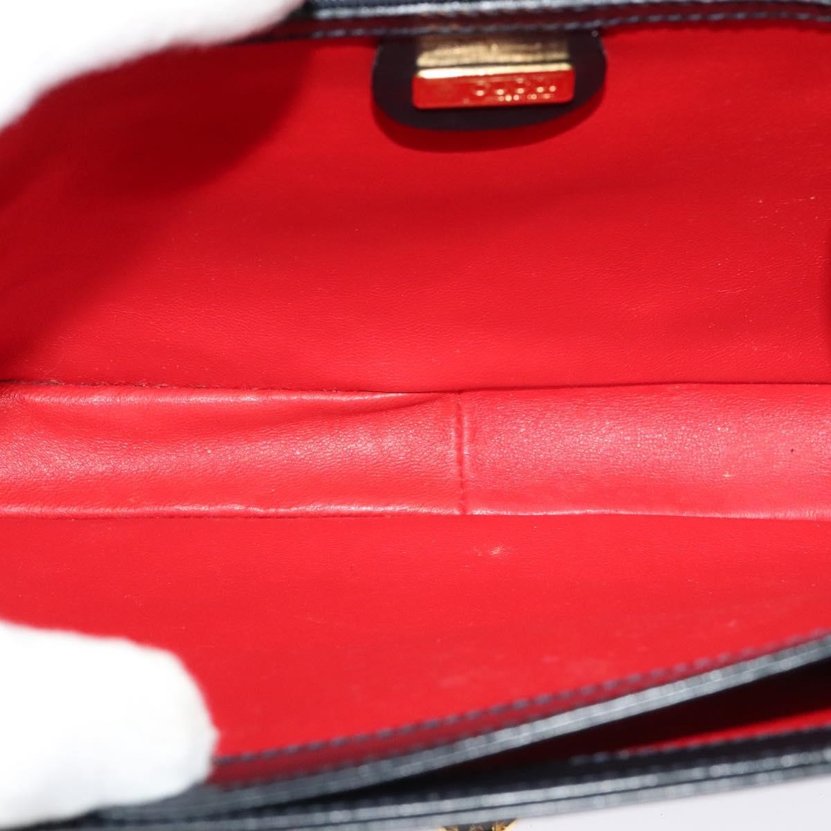 Gucci Vintage Flap Crossbody Bag Leather, NAVY, LEATHER, Shoulder bag