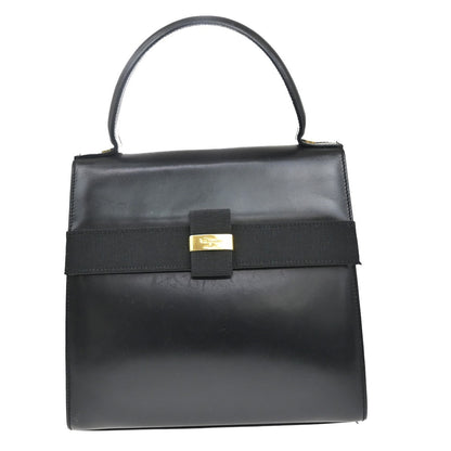Salvatore Ferragamo Vala Handbag Leather, BLACK, LEATHER, Handbag