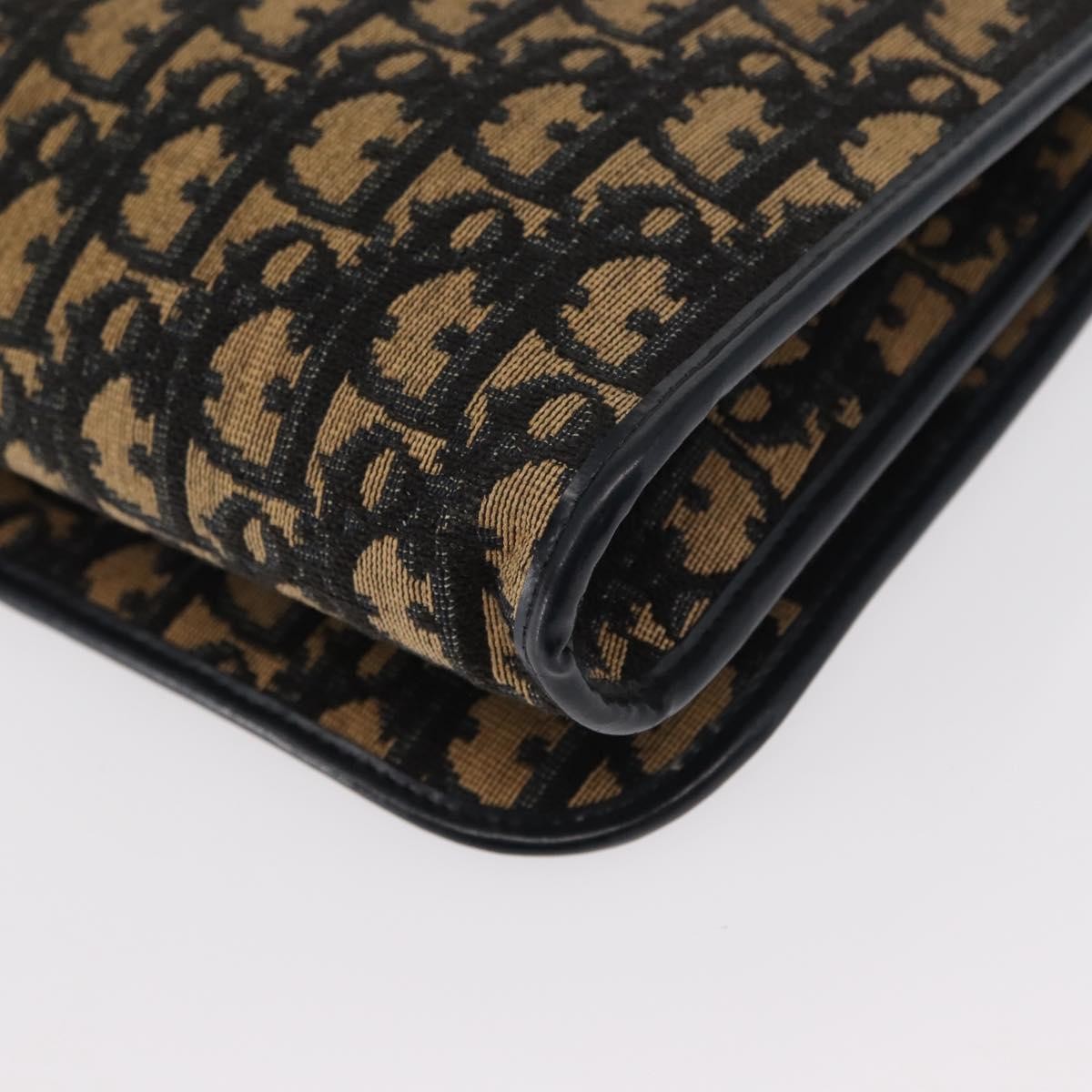 Christian Dior Vintage Trotter Shoulder Bag Canvas, NAVY, CANVAS, Shoulder bag