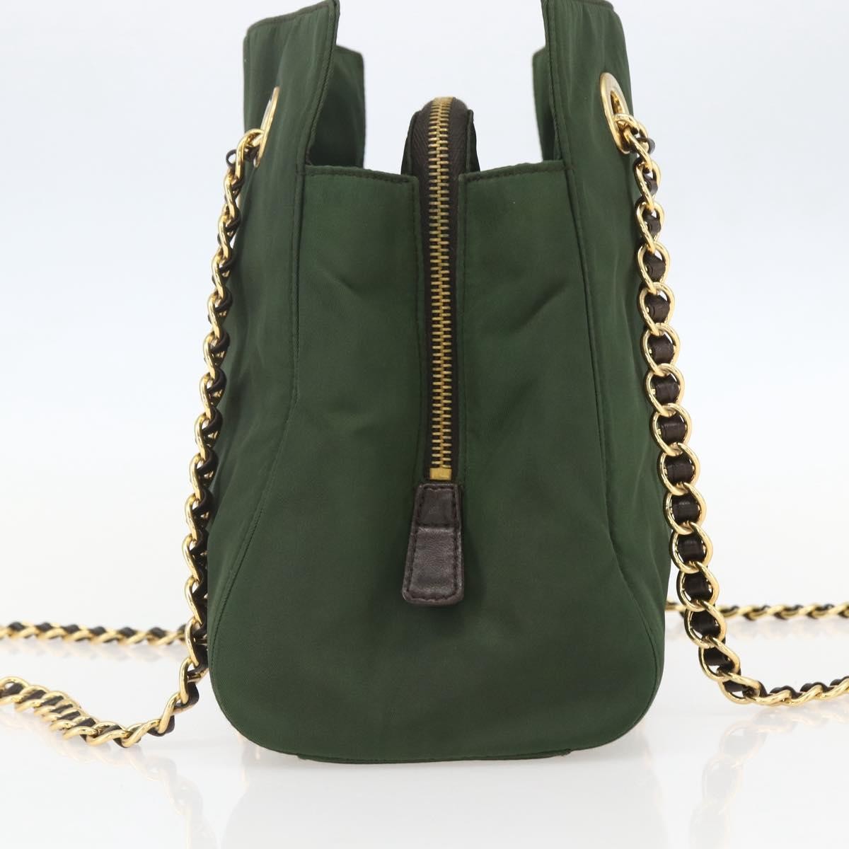 Prada Re-Edition 1995 Chain Tote Quilted Re-Nylon, GREEN, NYLON, Shoulder bag